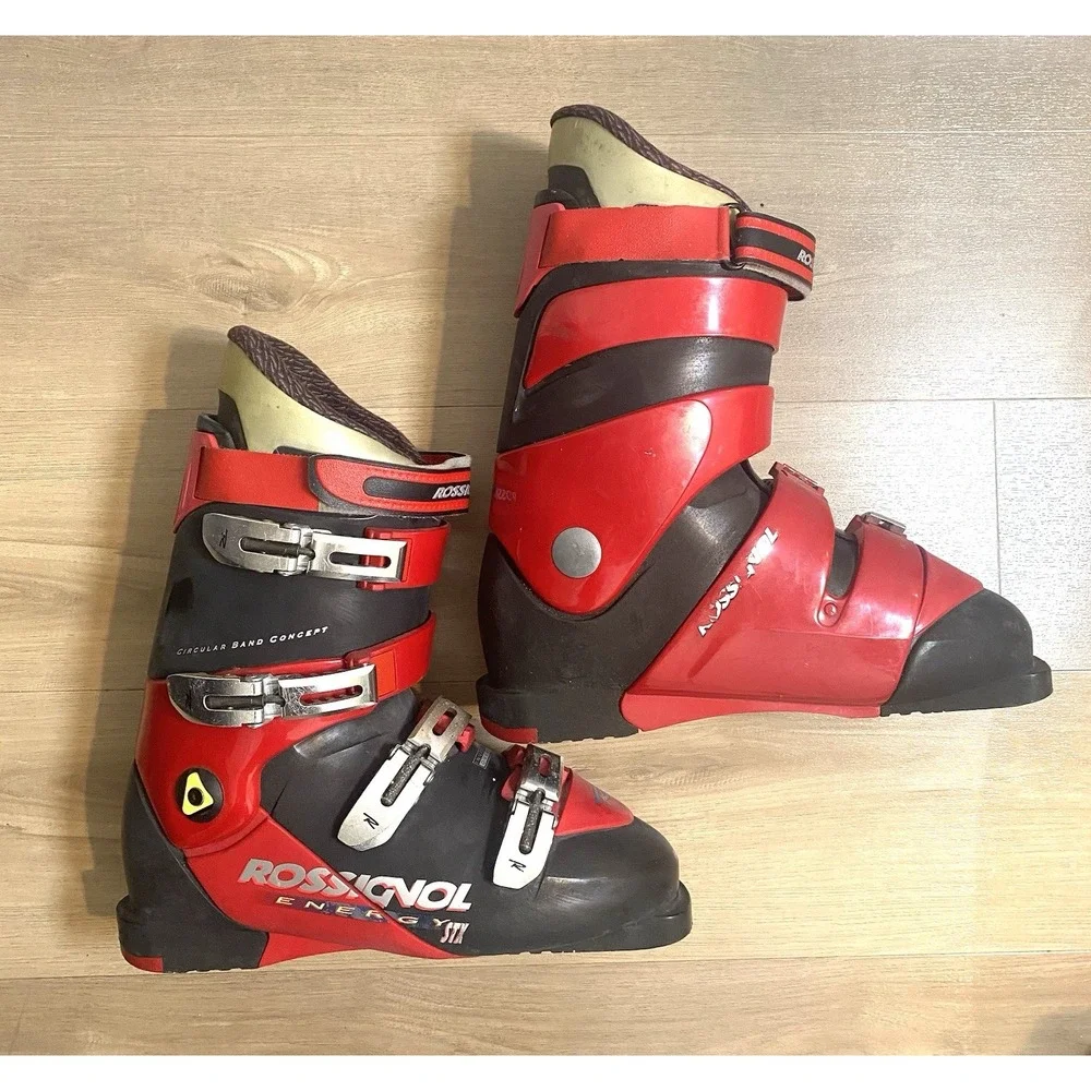 Rossignol Energy‎ STX Ski Boots US Men's 11 11.5 Mondo 29.5 Red Black